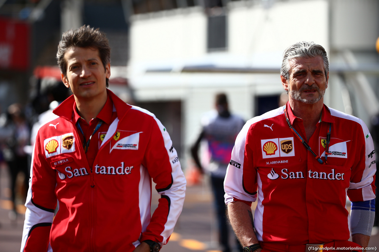 GP MONACO, 21.05.2015- Prove Libere 1,  Maurizio Arrivabene (ITA) Ferrari Team Principal e Massimo Rivola (ITA) Ferrari Sporting Director