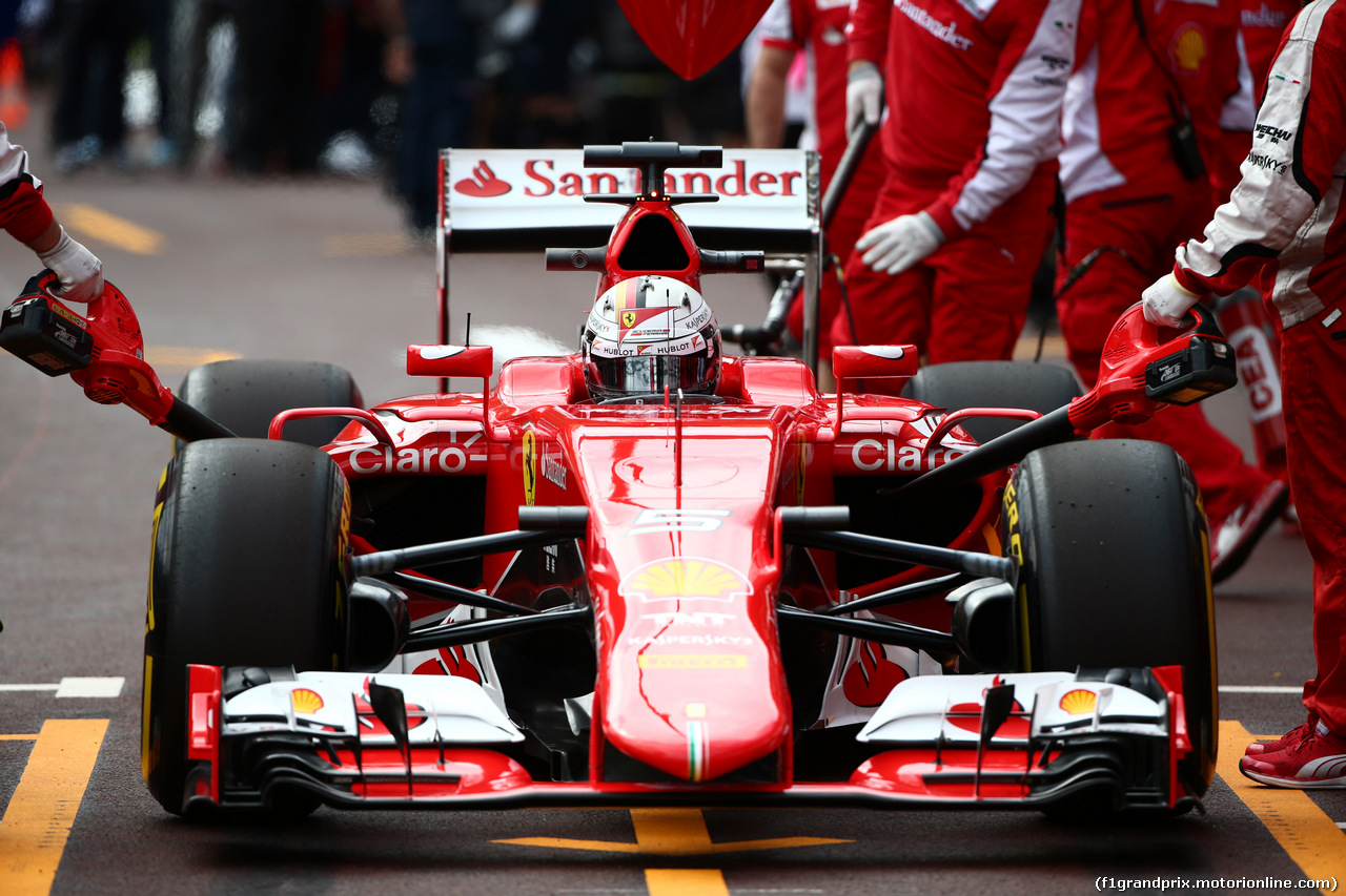 GP MONACO, 21.05.2015- Prove Libere 1,  Sebastian Vettel (GER) Ferrari SF15-T