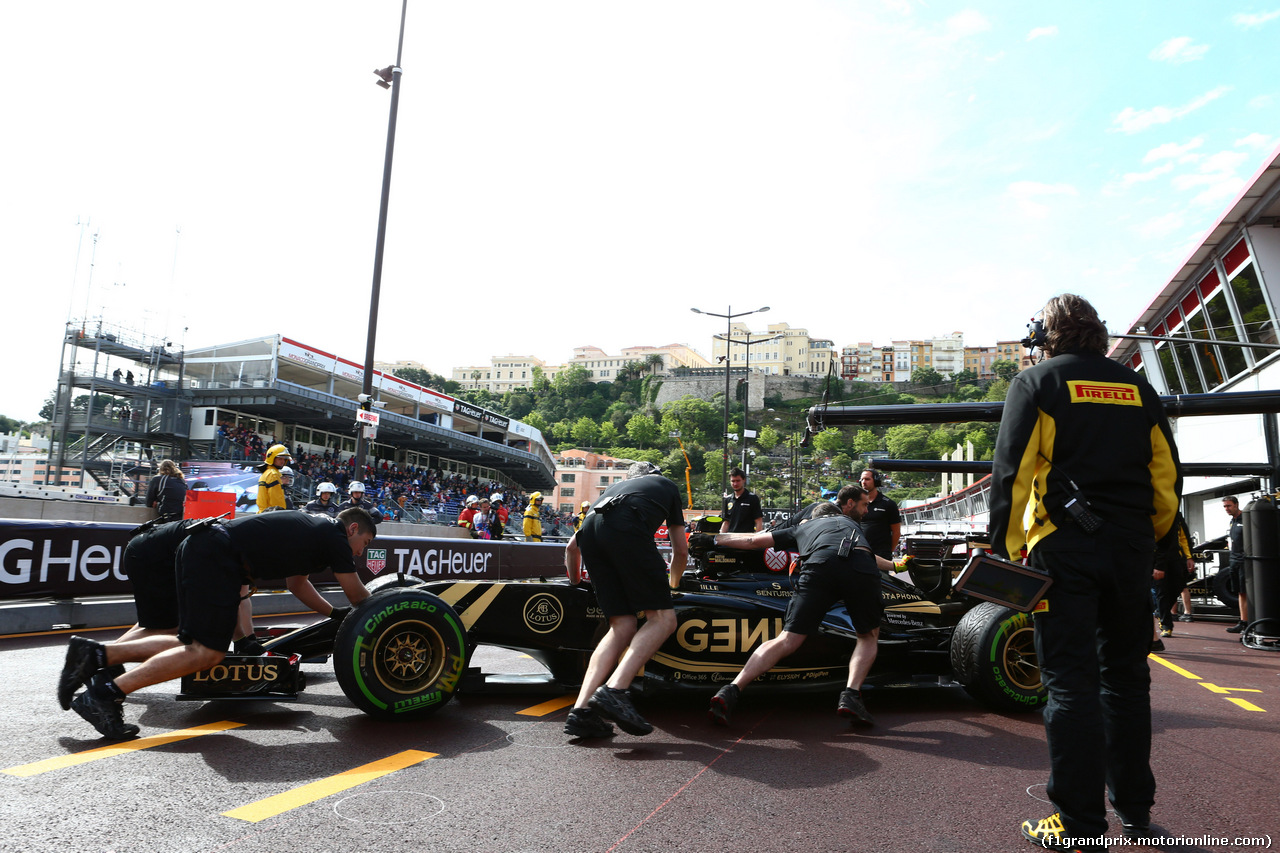 GP MONACO, 21.05.2015- Prove Libere 1,  Pastor Maldonado (VEN) Lotus F1 Team E23