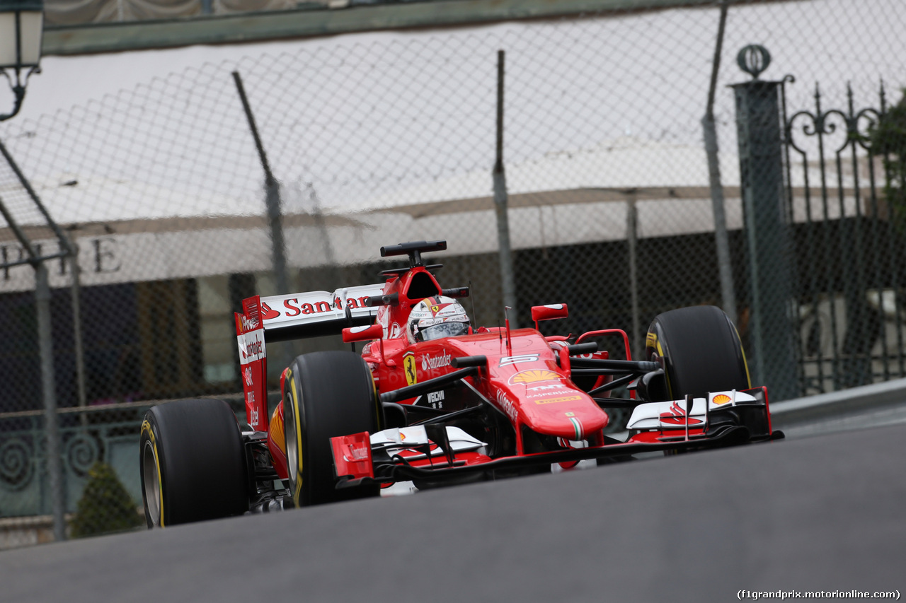 GP MONACO, 21.05.2015- Prove Libere 1, Sebastian Vettel (GER) Ferrari SF15-T