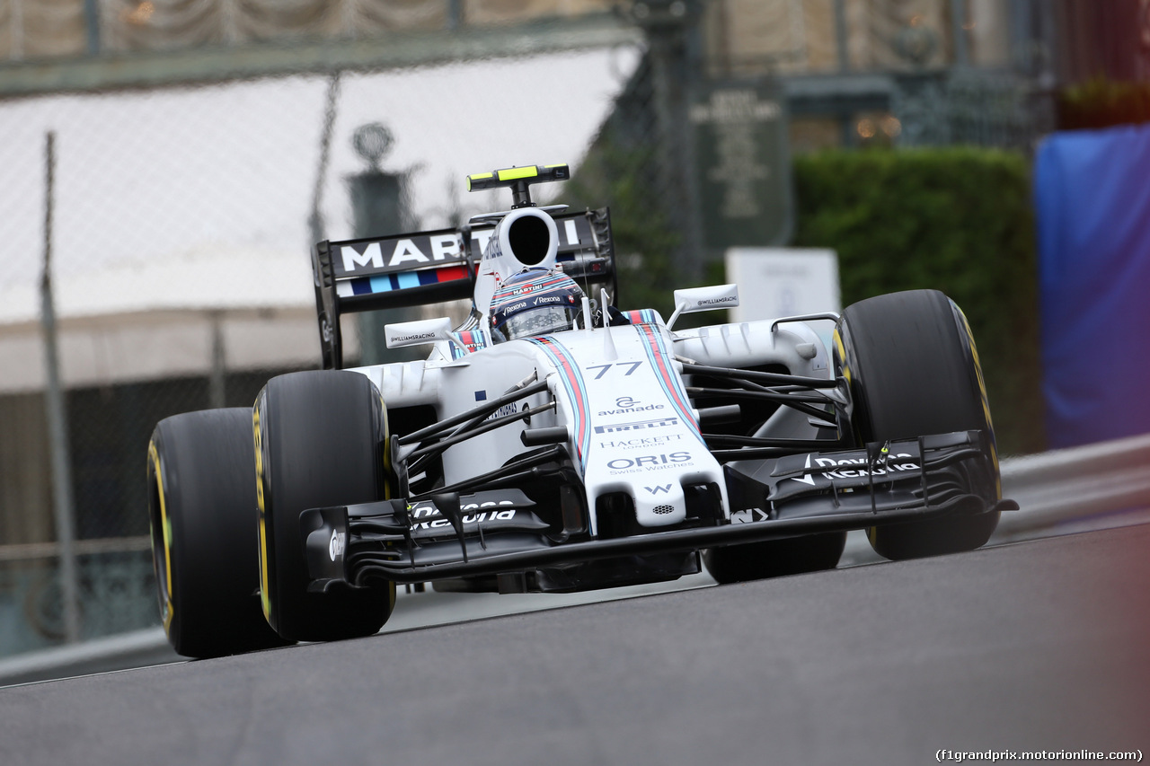 GP MONACO, 21.05.2015- Prove Libere 1, Valtteri Bottas (FIN) Williams F1 Team FW37