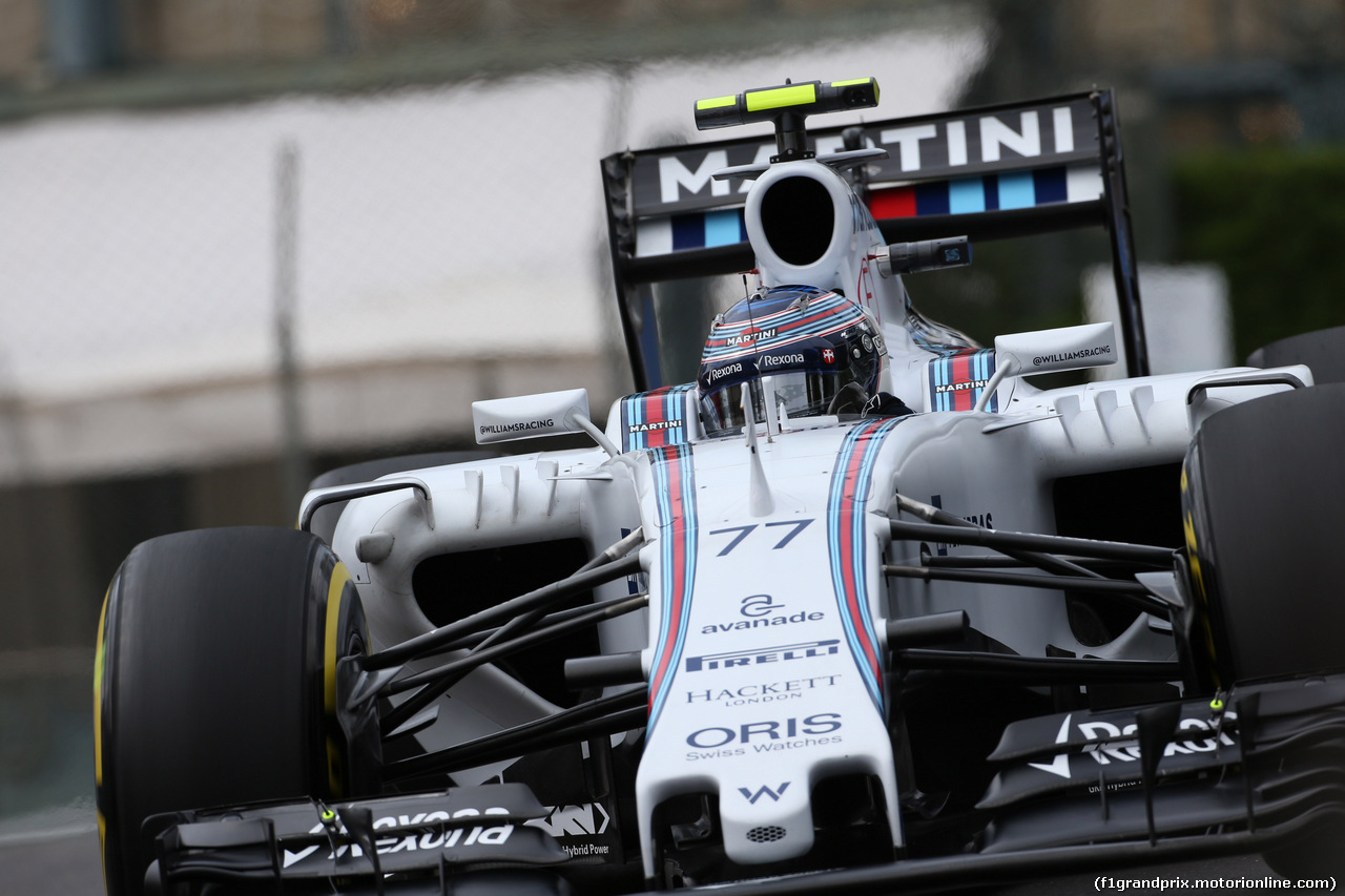 GP MONACO, 21.05.2015- Prove Libere 1, Valtteri Bottas (FIN) Williams F1 Team FW37