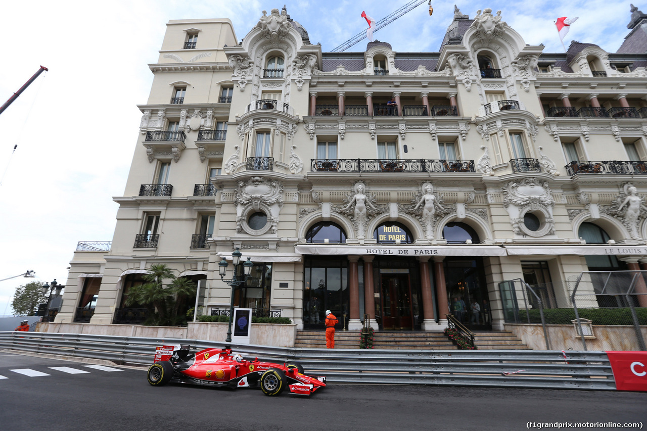 GP MONACO, 21.05.2015- Prove Libere 1, Sebastian Vettel (GER) Ferrari SF15-T