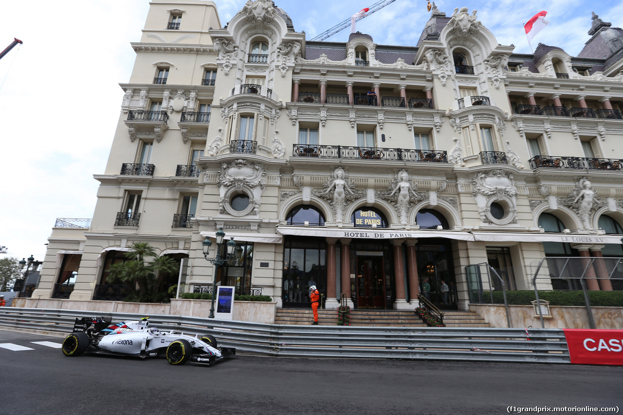 GP MONACO, 21.05.2015- Prove Libere 1, Valtteri Bottas (FIN) Williams F1 Team FW37