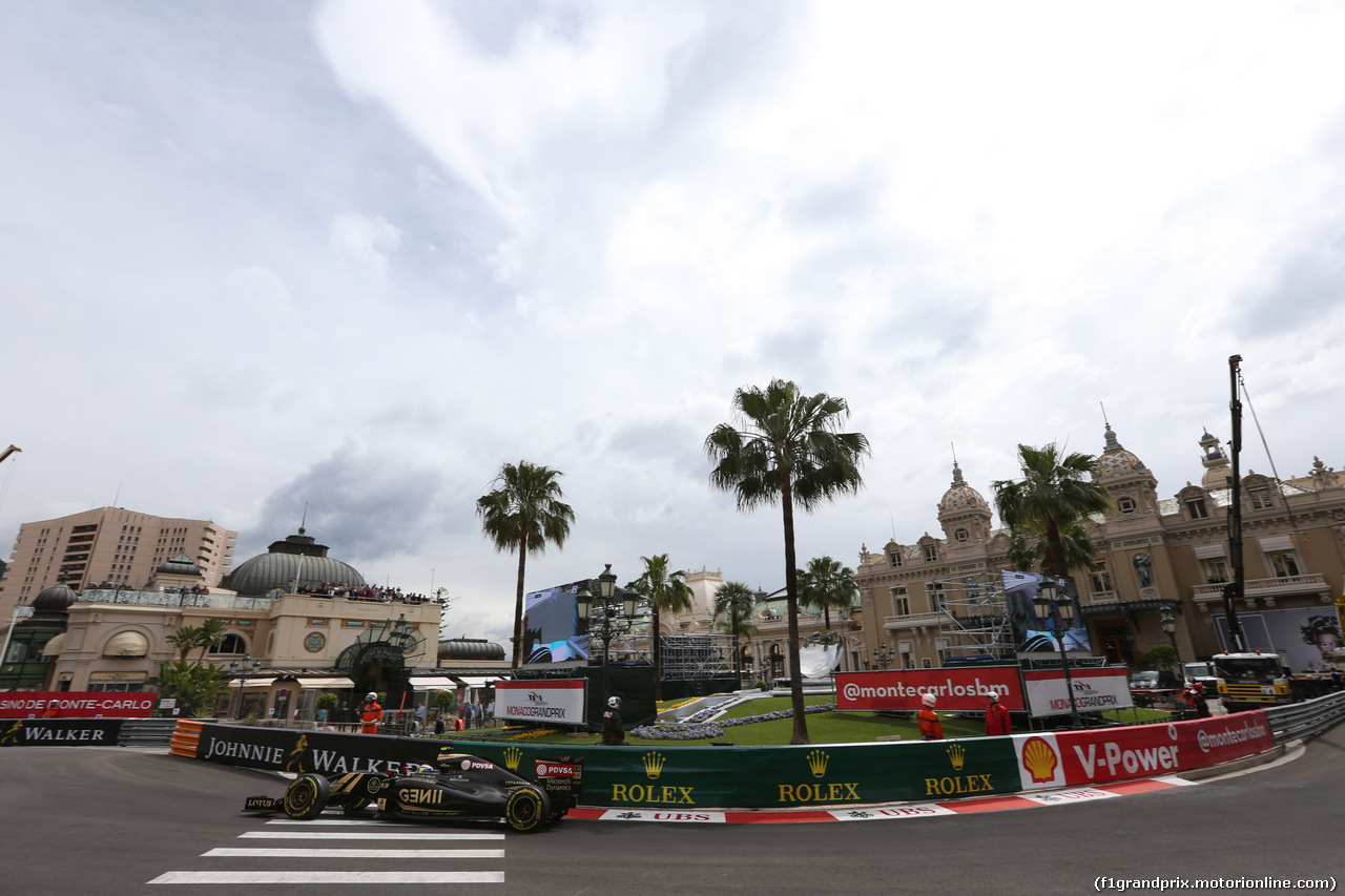 GP MONACO, 21.05.2015- Prove Libere 1, Pastor Maldonado (VEN) Lotus F1 Team E23