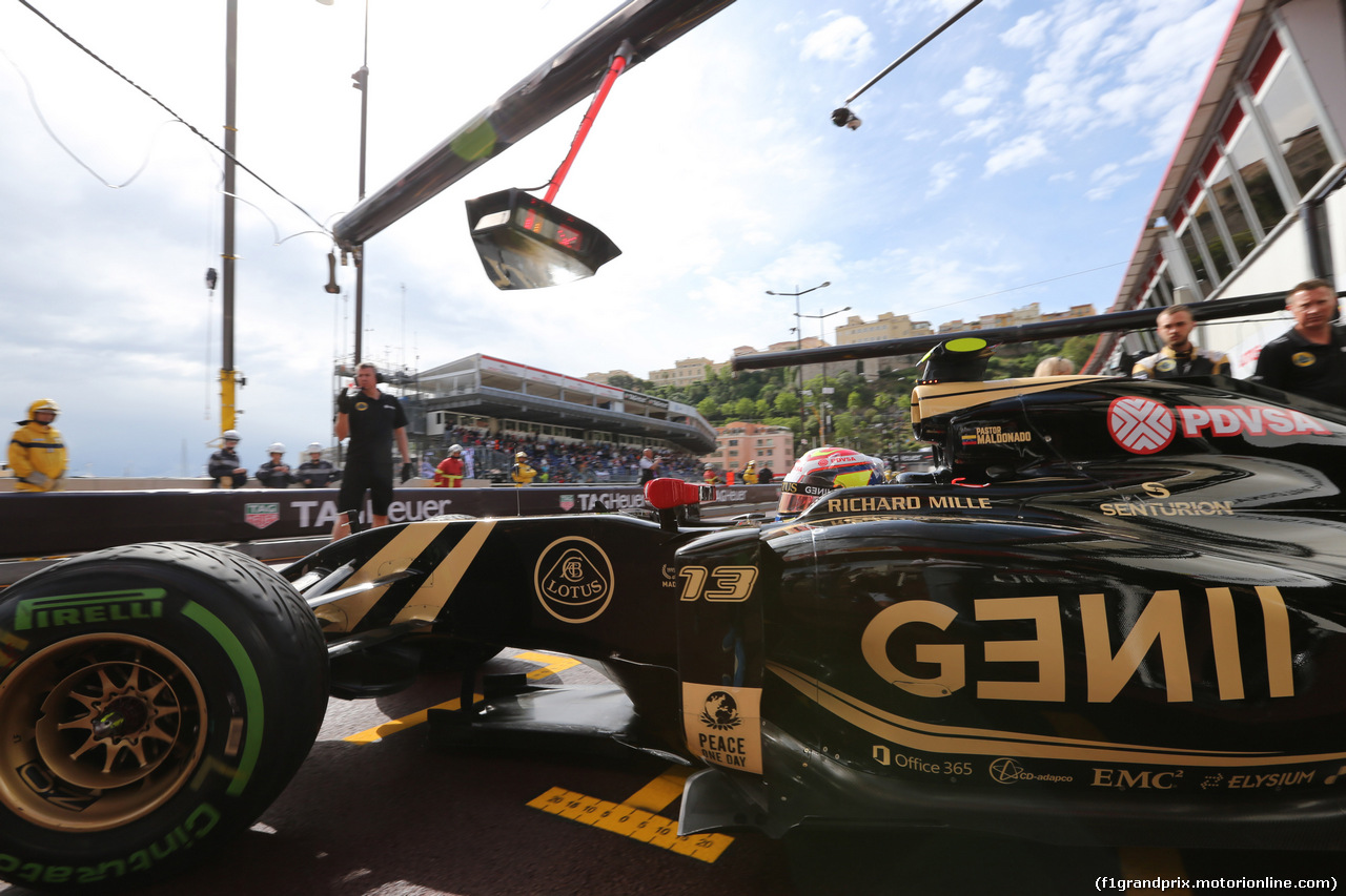 GP MONACO, 21.05.2015- Prove Libere 1, Pastor Maldonado (VEN) Lotus F1 Team E23