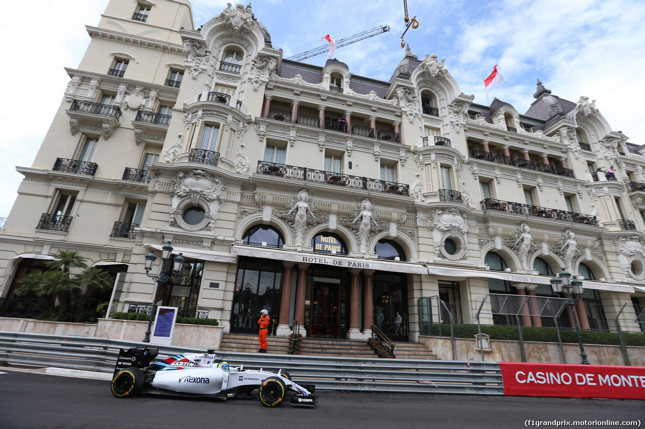 GP MONACO, 21.05.2015- Prove Libere 1, Felipe Massa (BRA) Williams F1 Team FW37