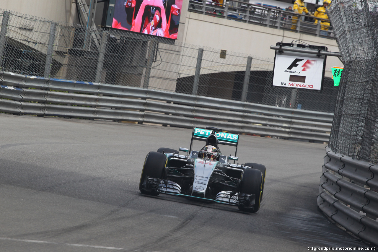 GP MONACO, 21.05.2015- Prove Libere 1, Lewis Hamilton (GBR) Mercedes AMG F1 W06