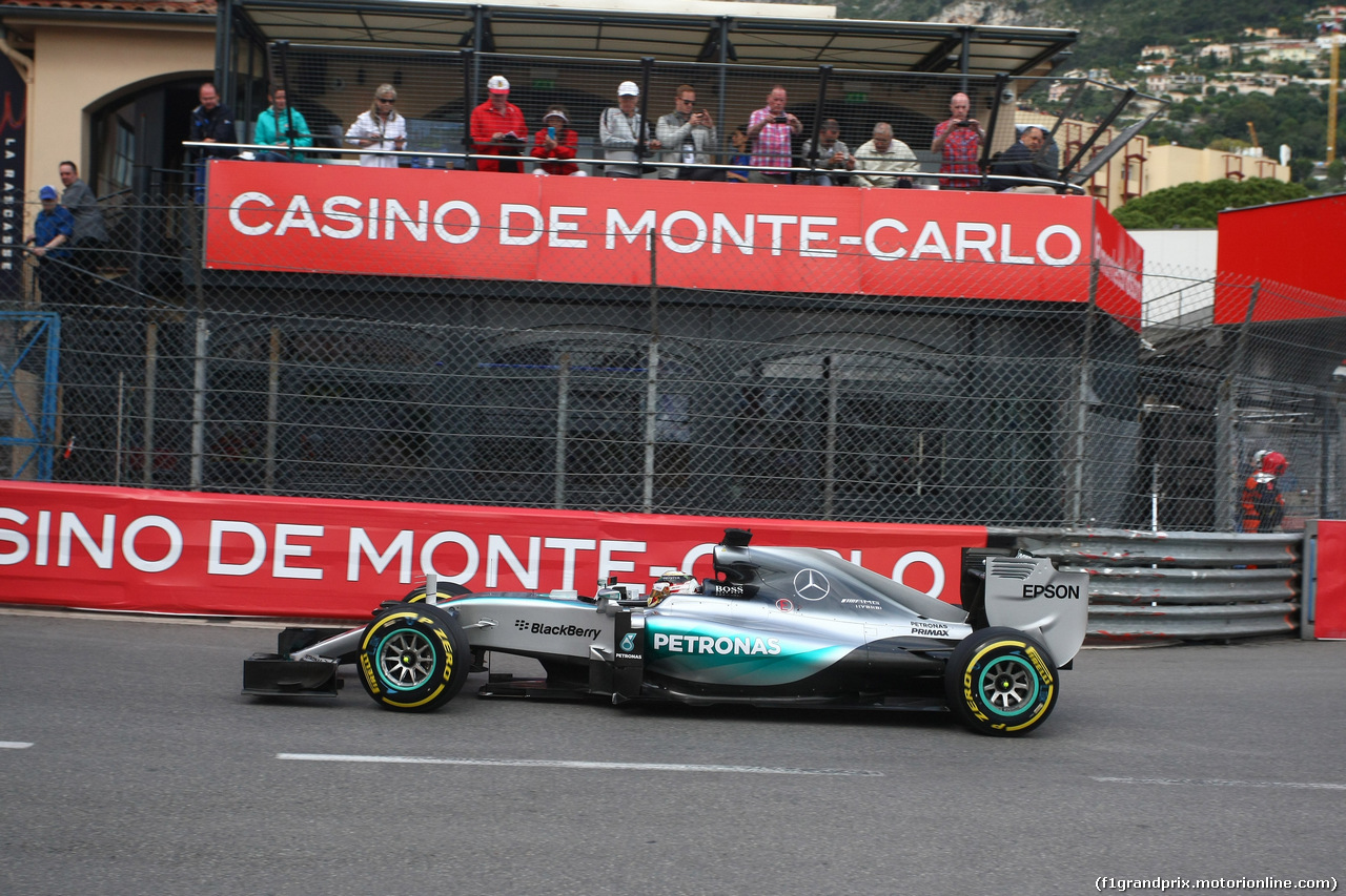 GP MONACO, 21.05.2015- Prove Libere 1, Lewis Hamilton (GBR) Mercedes AMG F1 W06