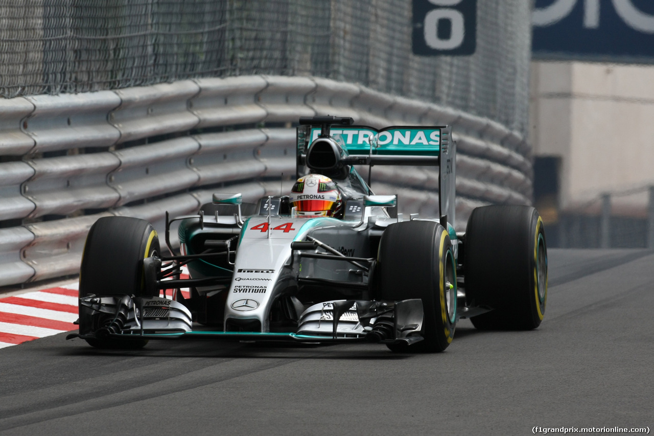 GP MONACO, 21.05.2015- Prove Libere 1, Lewis Hamilton (GBR) Mercedes AMG F1 W06