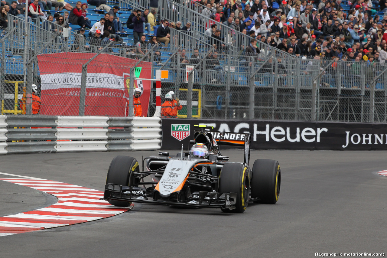 GP MONACO, 21.05.2015- Prove Libere 1, Sergio Perez (MEX) Sahara Force India F1 Team VJM08