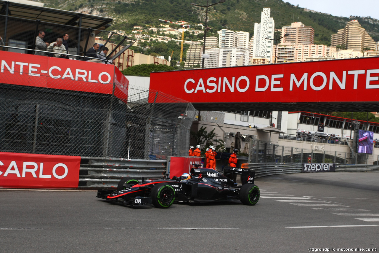 GP MONACO, 21.05.2015- Prove Libere 1, Fernando Alonso (ESP) McLaren Honda MP4-30