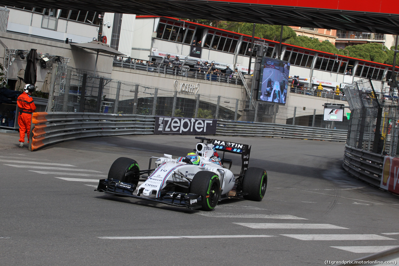 GP MONACO, 21.05.2015- Prove Libere 1, Felipe Massa (BRA) Williams F1 Team FW37
