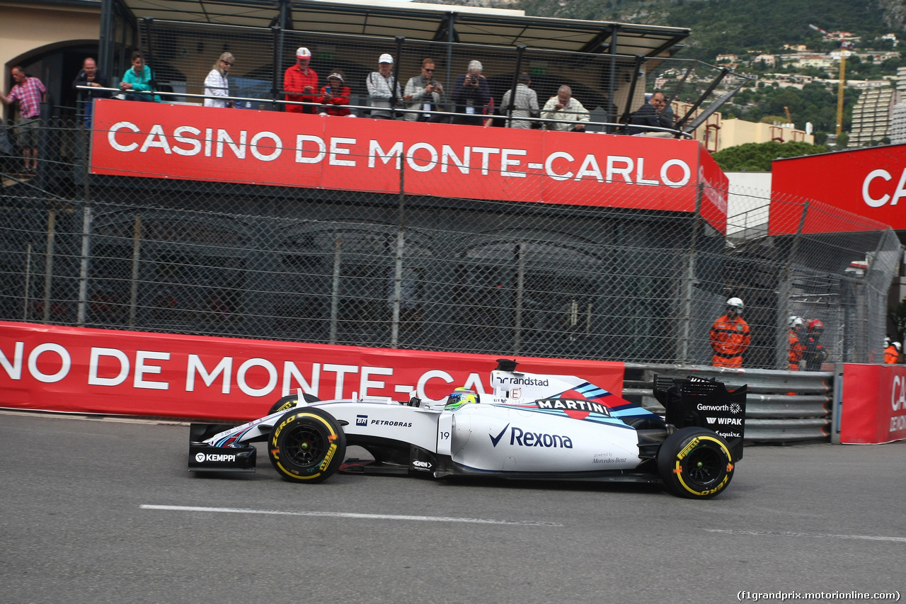 GP MONACO, 21.05.2015- Prove Libere 1, Felipe Massa (BRA) Williams F1 Team FW37