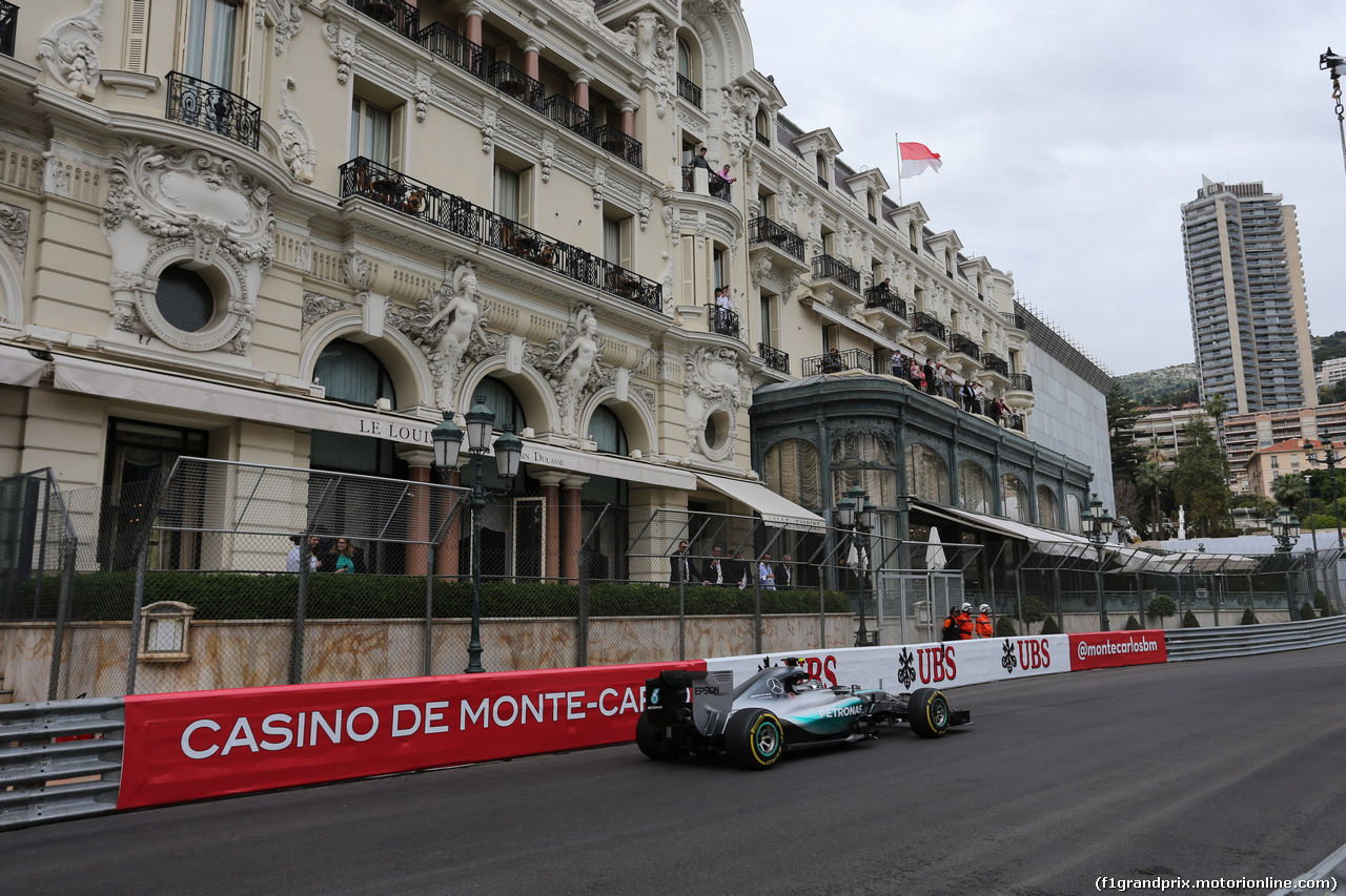 GP MONACO, 21.05.2015- Prove Libere 1, Nico Rosberg (GER) Mercedes AMG F1 W06