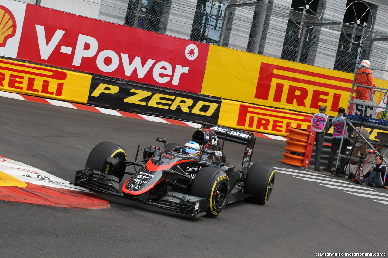 GP MONACO, 21.05.2015- Prove Libere 1, Fernando Alonso (ESP) McLaren Honda MP4-30