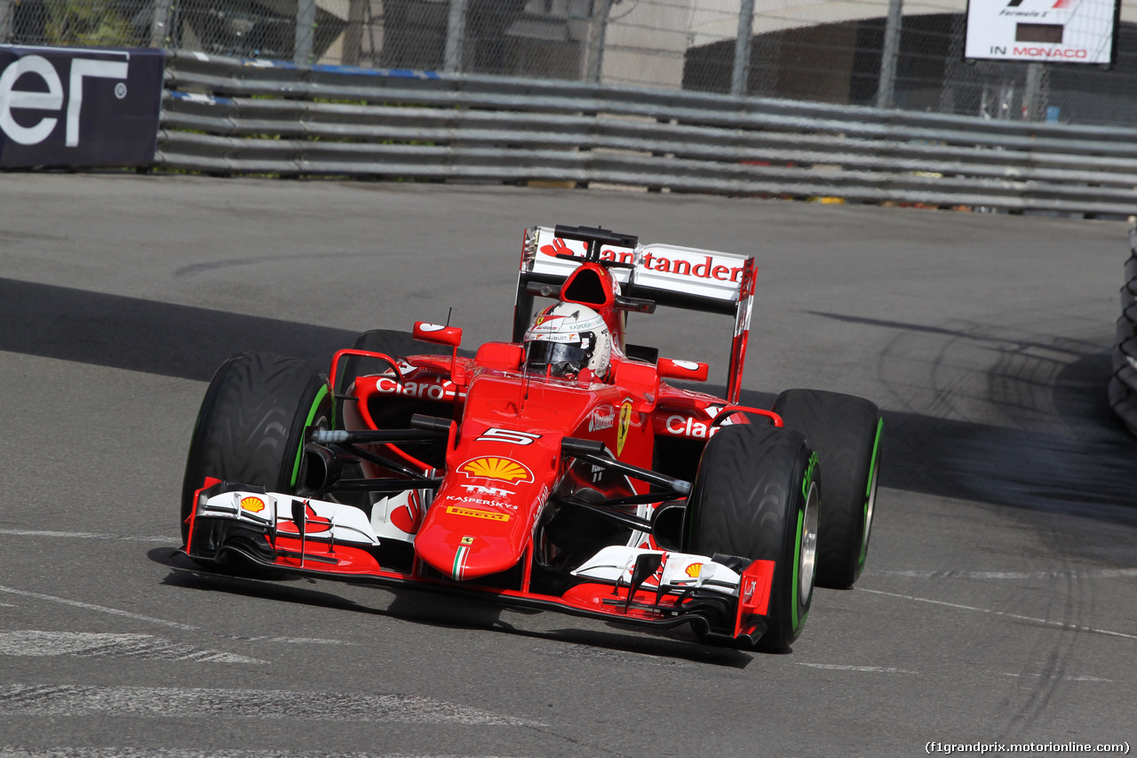 GP MONACO, 21.05.2015- Prove Libere 1, Sebastian Vettel (GER) Ferrari SF15-T