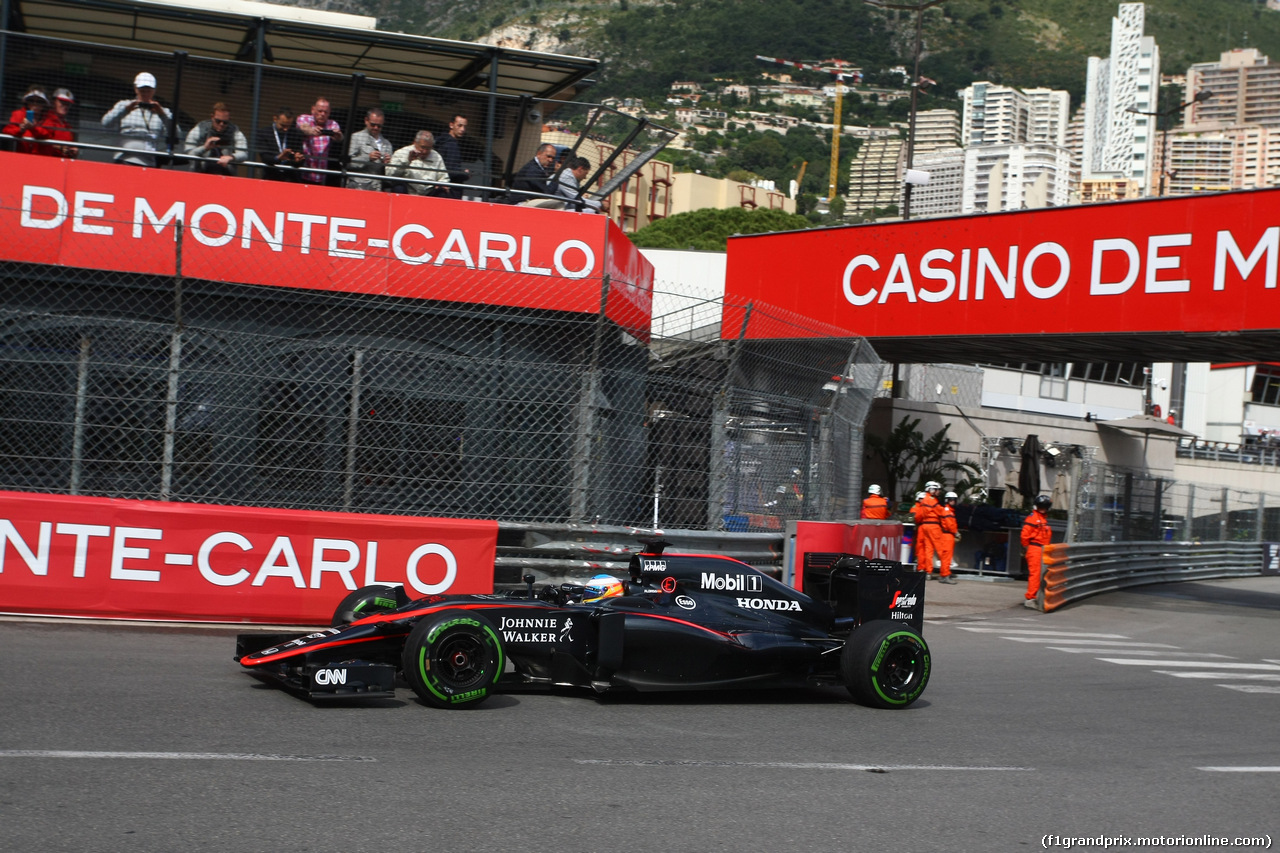 GP MONACO, 21.05.2015- Prove Libere 1, Fernando Alonso (ESP) McLaren Honda MP4-30