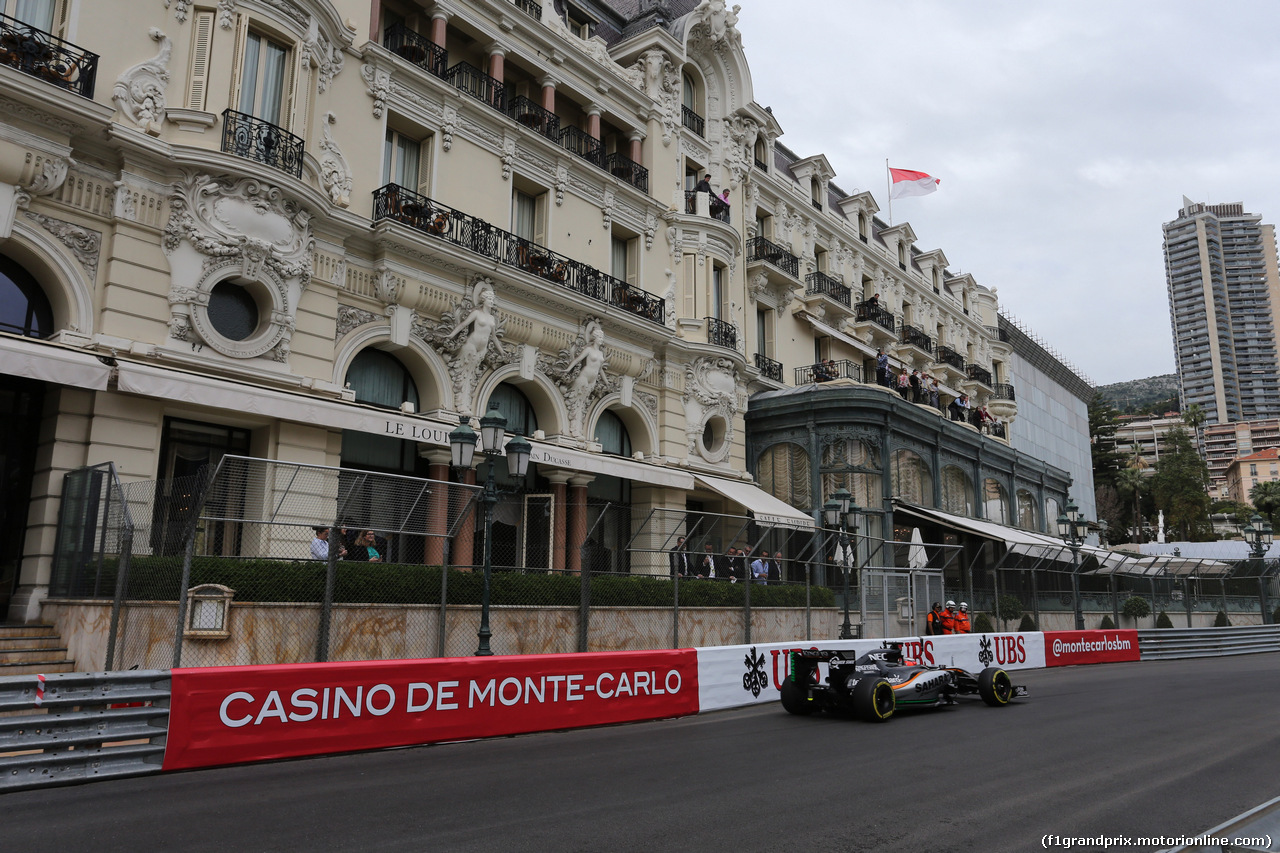 GP MONACO, 21.05.2015- Prove Libere 1, Nico Hulkenberg (GER) Sahara Force India F1 VJM08