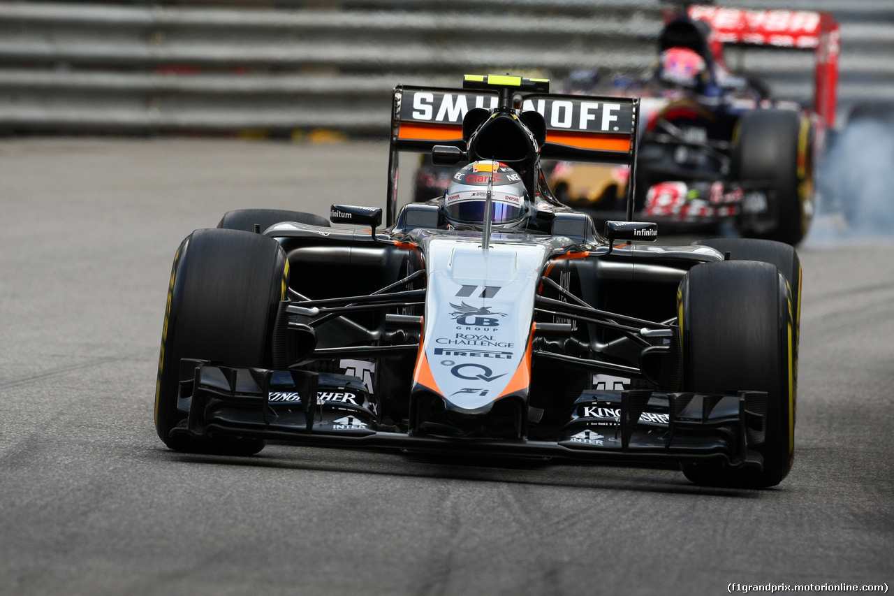 GP MONACO, 21.05.2015- Prove Libere 1, Sergio Perez (MEX) Sahara Force India F1 Team VJM08