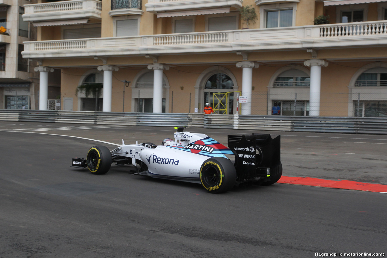 GP MONACO, 21.05.2015- Prove Libere 1, Valtteri Bottas (FIN) Williams F1 Team FW37