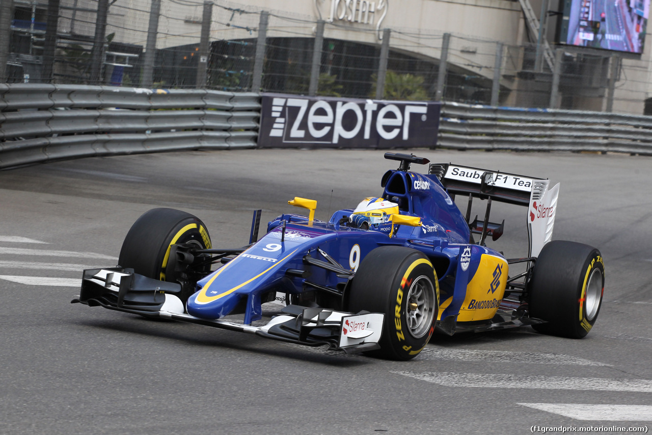 GP MONACO, 21.05.2015- Prove Libere 1, Marcus Ericsson (SUE) Sauber C34