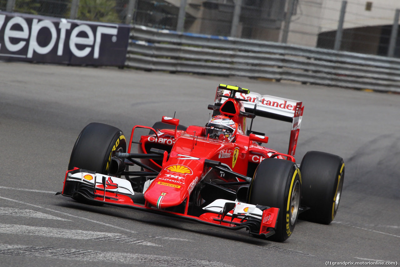GP MONACO, 21.05.2015- Prove Libere 1, Kimi Raikkonen (FIN) Ferrari SF15-T