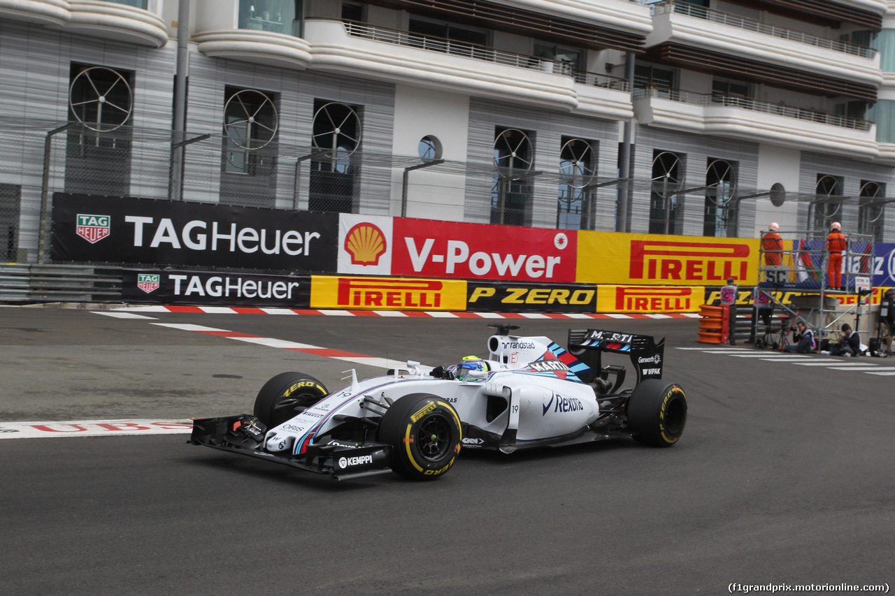 GP MONACO, 21.05.2015- Prove Libere 1, Felipe Massa (BRA) Williams F1 Team FW37