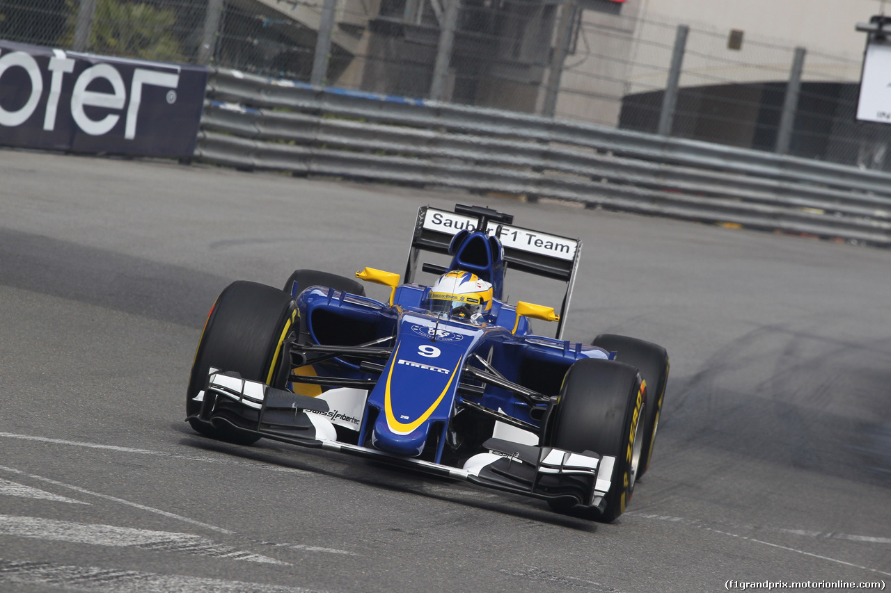 GP MONACO, 21.05.2015- Prove Libere 1, Marcus Ericsson (SUE) Sauber C34