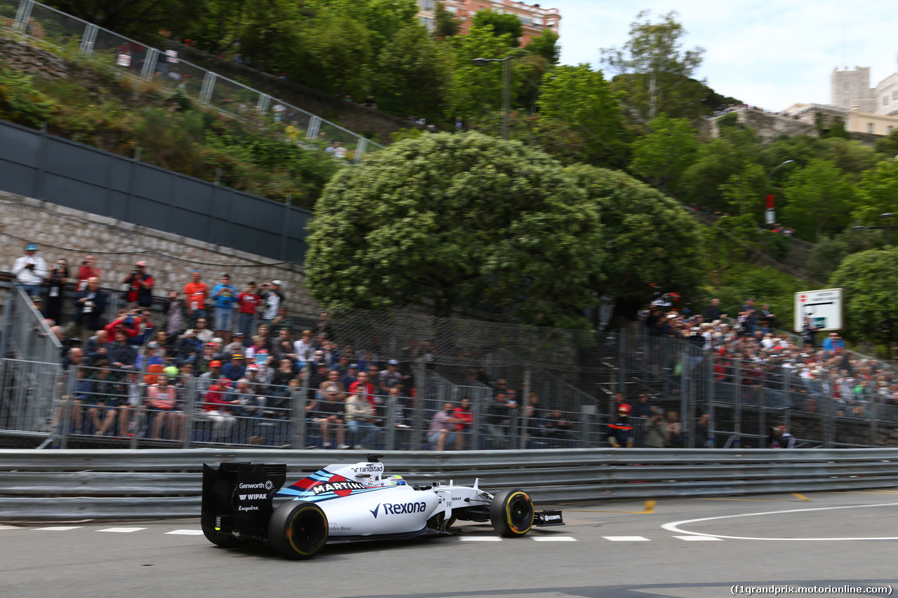 GP MONACO, 21.05.2015- Prove Libere 1, Felipe Massa (BRA) Williams F1 Team FW37