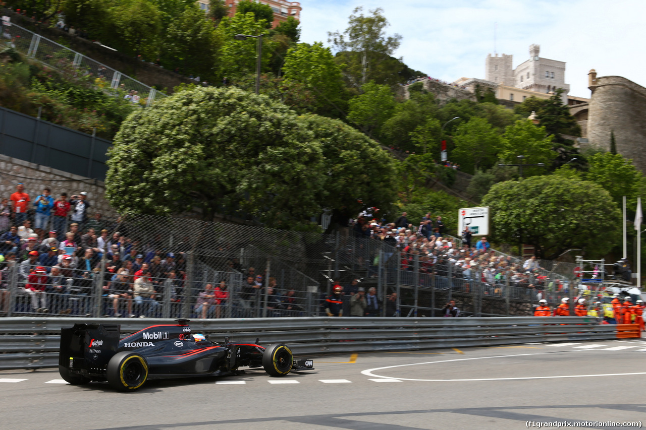 GP MONACO, 21.05.2015- Prove Libere 1, Fernando Alonso (ESP) McLaren Honda MP4-30