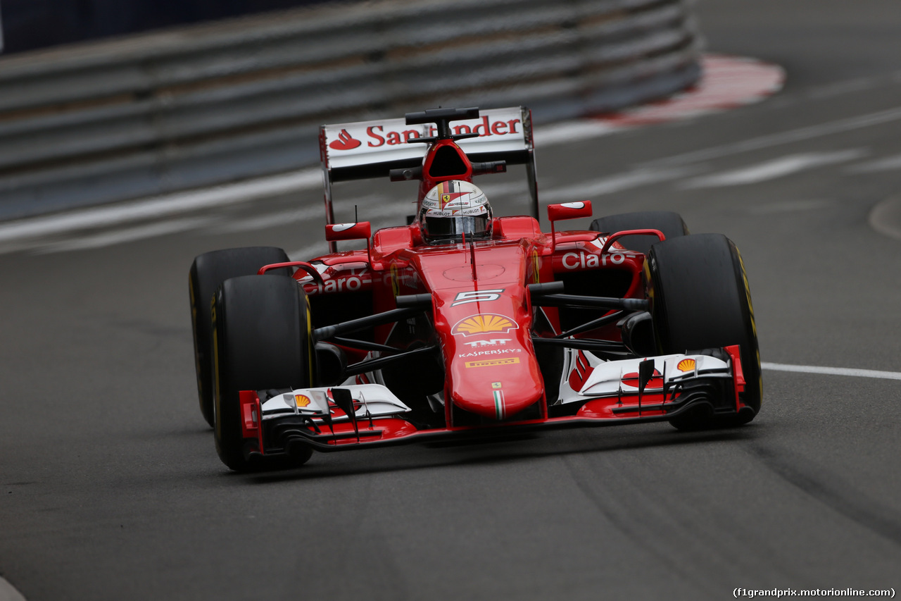 GP MONACO, 21.05.2015- Prove Libere 2, Sebastian Vettel (GER) Ferrari SF15-T