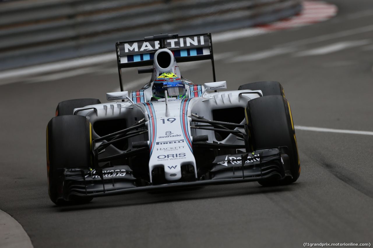 GP MONACO, 21.05.2015- Prove Libere 2, Felipe Massa (BRA) Williams F1 Team FW37