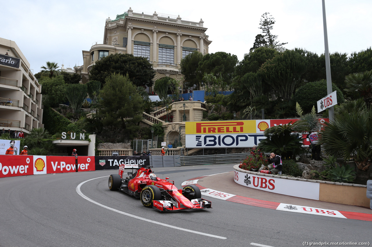 GP MONACO, 21.05.2015- Prove Libere 2, Sebastian Vettel (GER) Ferrari SF15-T