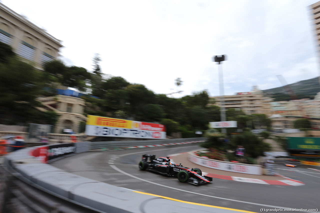 GP MONACO, 21.05.2015- Prove Libere 2, Fernando Alonso (ESP) McLaren Honda MP4-30