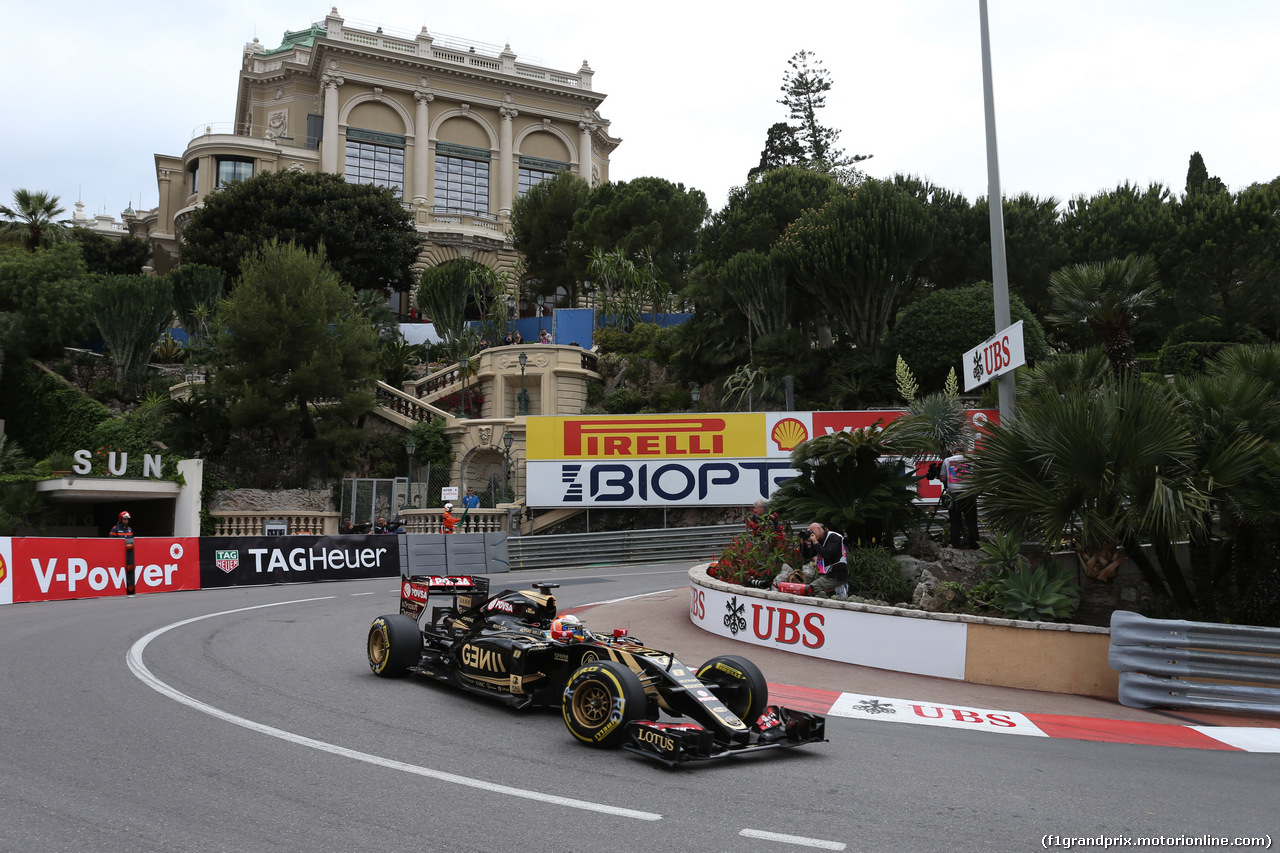 GP MONACO, 21.05.2015- Prove Libere 2, Romain Grosjean (FRA) Lotus F1 Team E23