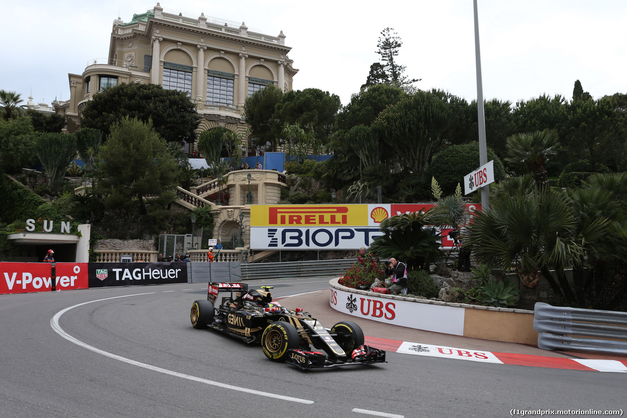 GP MONACO, 21.05.2015- Prove Libere 2, Pastor Maldonado (VEN) Lotus F1 Team E23