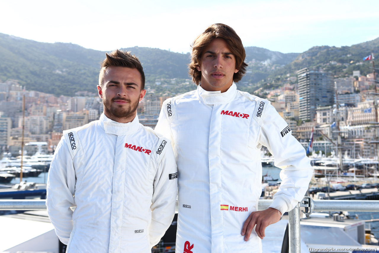 GP MONACO, 20.05.2015- William Stevens (GBR) Manor Marussia F1 Team e Roberto Merhi (ESP) Manor Marussia F1 Team