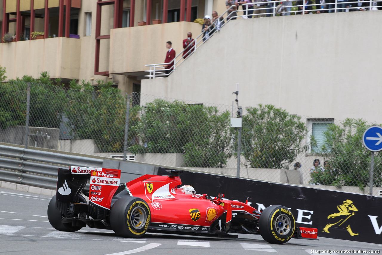 GP MONACO, 23.05.2015- Prove Libere 3, Sebastian Vettel (GER) Ferrari SF15-T