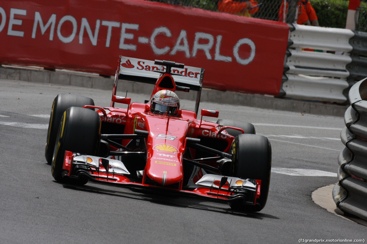 GP MONACO, 23.05.2015- Prove Libere 3, Sebastian Vettel (GER) Ferrari SF15-T