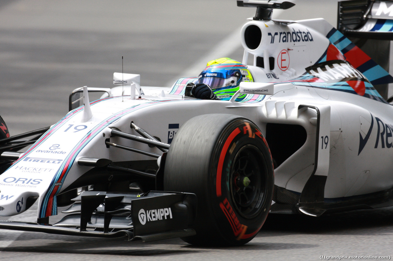 GP MONACO, 23.05.2015- Prove Libere 3, Felipe Massa (BRA) Williams F1 Team FW37