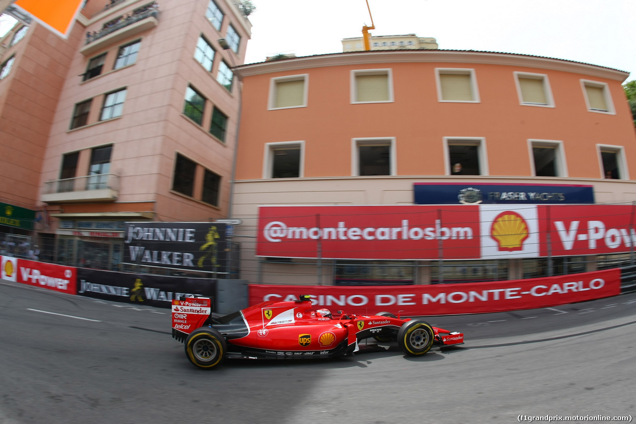GP MONACO, 23.05.2015- Prove Libere 3, Kimi Raikkonen (FIN) Ferrari SF15-T