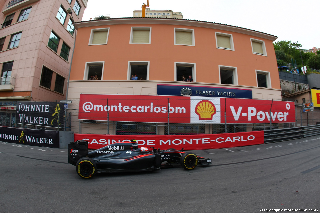 GP MONACO, 23.05.2015- Prove Libere 3, Jenson Button (GBR) McLaren Honda MP4-30