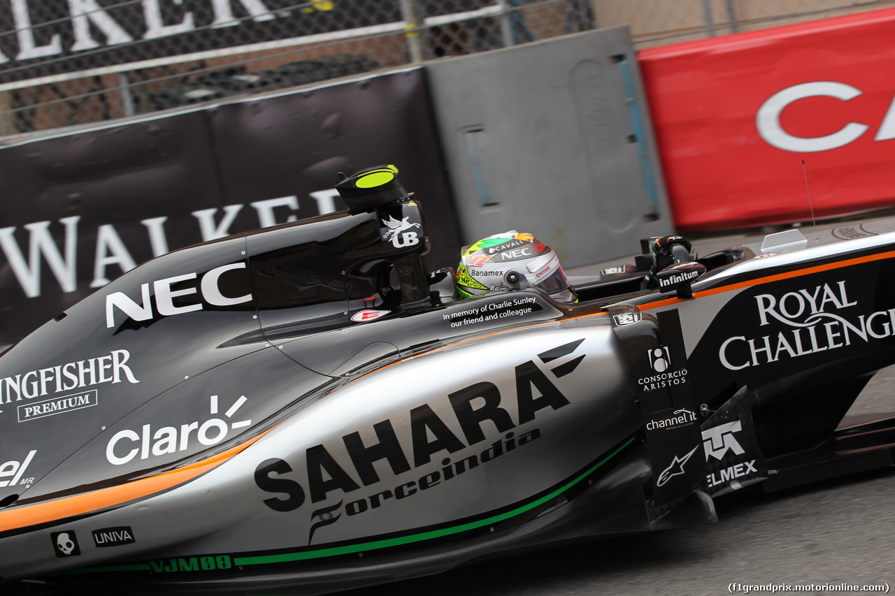 GP MONACO, 23.05.2015- Prove Libere 3, Sergio Perez (MEX) Sahara Force India F1 Team VJM08