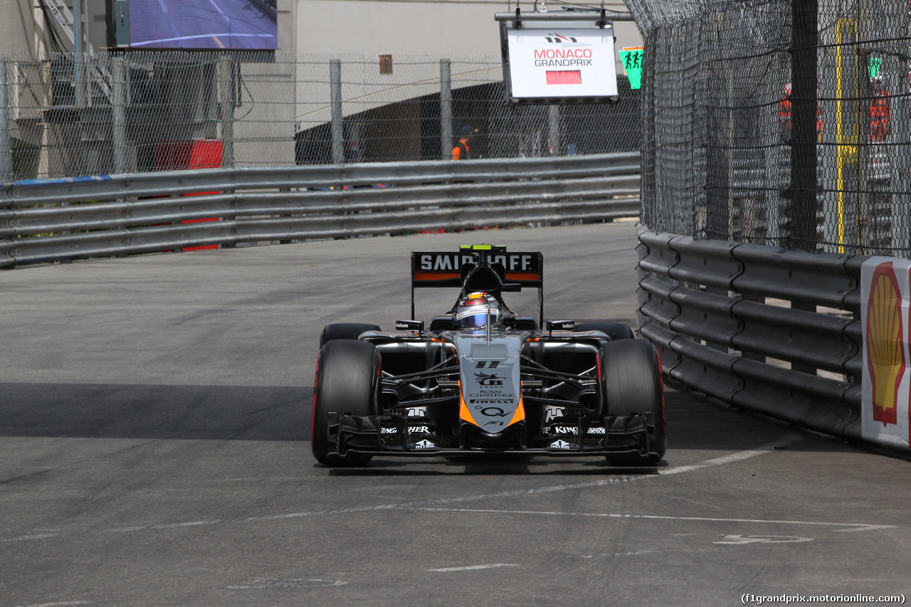 GP MONACO, 23.05.2015- Prove Libere 3, Sergio Perez (MEX) Sahara Force India F1 Team VJM08