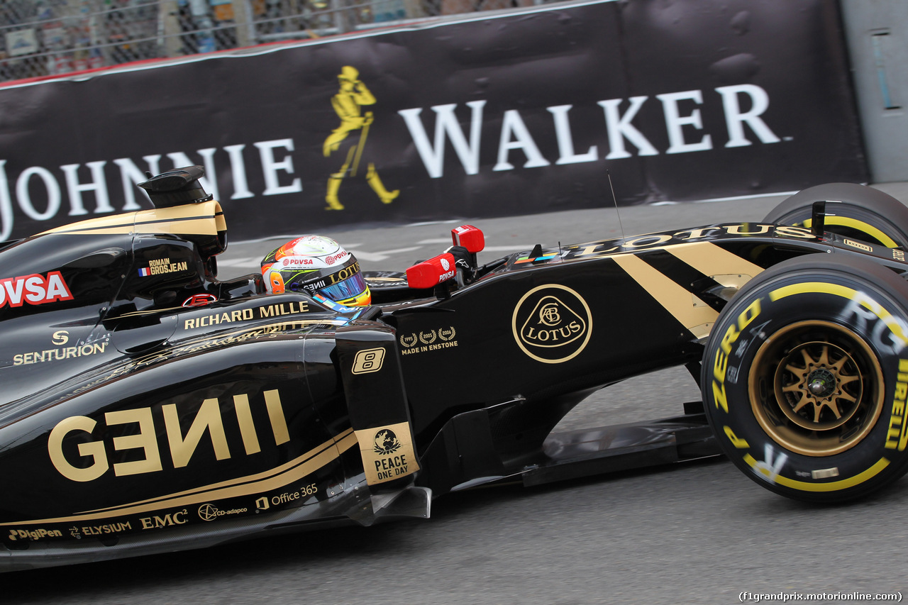 GP MONACO, 23.05.2015- Prove Libere 3, Romain Grosjean (FRA) Lotus F1 Team E23