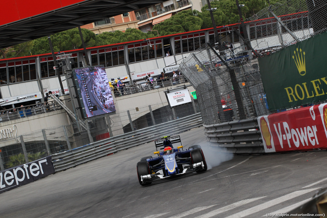 GP MONACO, 23.05.2015- Prove Libere 3, Felipe Nasr (BRA) Sauber C34