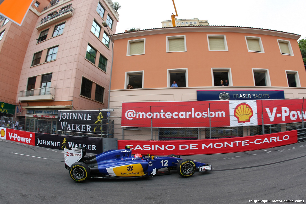 GP MONACO, 23.05.2015- Prove Libere 3, Felipe Nasr (BRA) Sauber C34