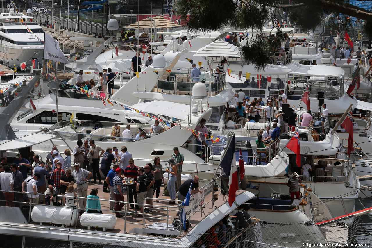 GP MONACO, 23.05.2015- Yatchs in the Montecarlo Harbour