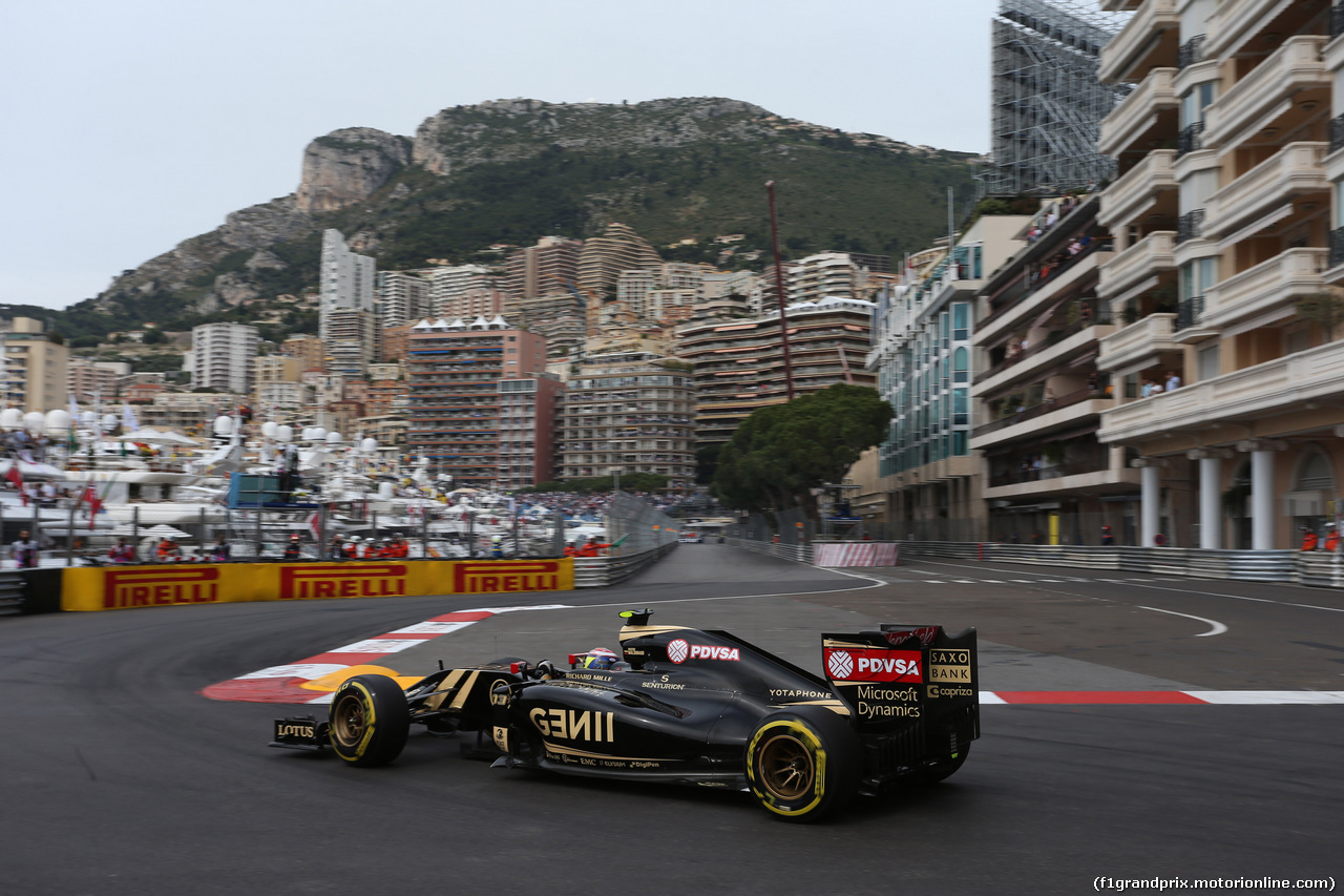 GP MONACO, 23.05.2015- Prove Libere 3, Pastor Maldonado (VEN) Lotus F1 Team E23